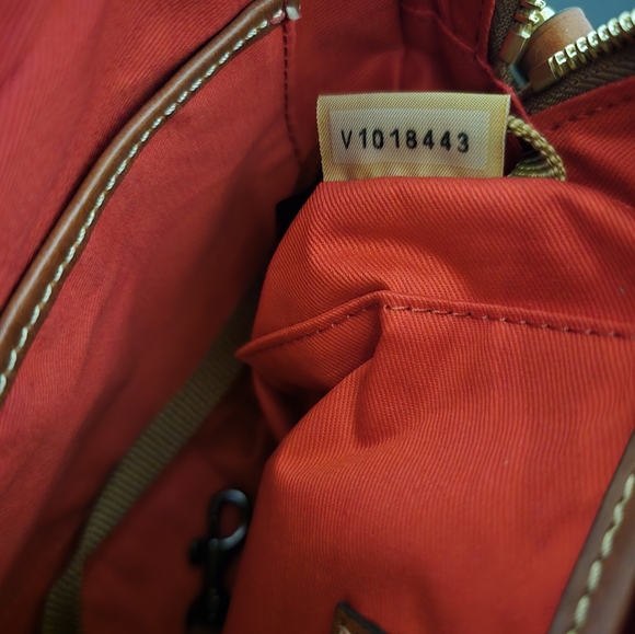 Dooney Suede Camera Zip Crossbody/Color: Amber - Picture 11 of 12